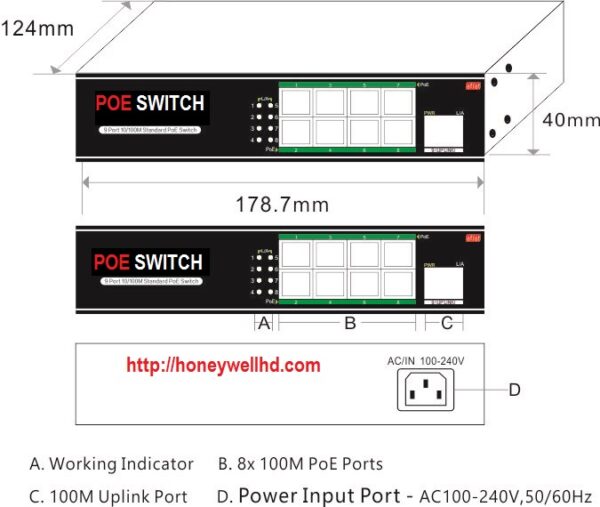 POE SWITCH 9 PORT -08 PORT CẤP NGUỒN CHO CAMERA IP