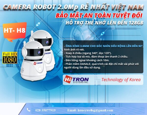 Camera IP wife  an ten quan sát ngày đêm xoay 270