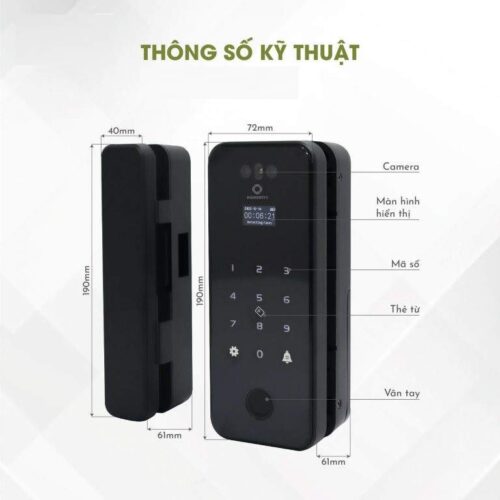 Khóa vân tay điều khiển từ xa dành cho cửa kính