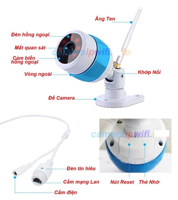 Camera ip thân trụ ngoài trời thẻ nhớ