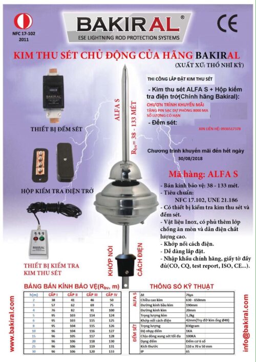 HỆ THỐNG KIM THU SÉT HIỆN ĐẠI BAKIRAL